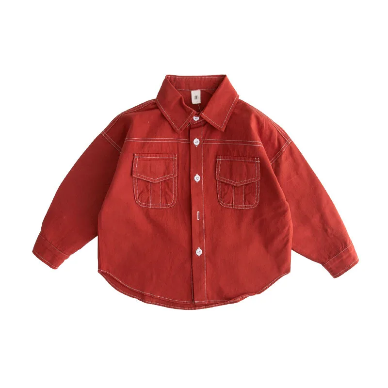 

2025 красный, весенне-осенний хлопковый солнцезащитный крем, пляжный рождественский подарок, детская одежда, блузка для мальчиков, пальто, куртка, верхняя одежда