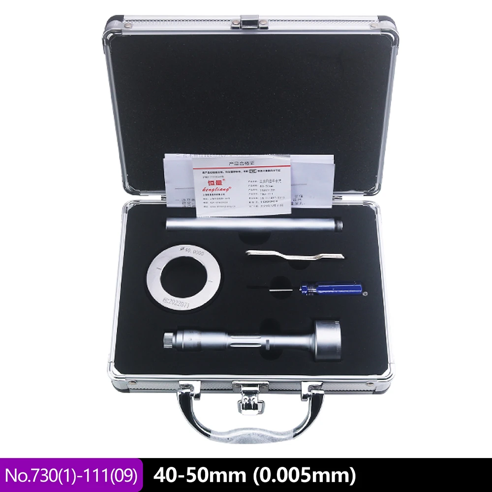 6-50Mm Drieklauw Binnendiameter Micrometer Driepunts Interne Meting Binnendiameter Micrometer Opening Hoge Precisie