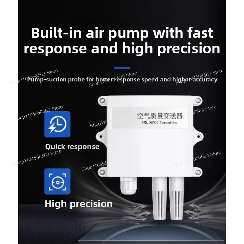 PM2.5/PM10 Air Quality Sensor Transmitter - 0-1000μg/m³ with 0-10V/4-20mA/RS485 Modbus (10-30V)