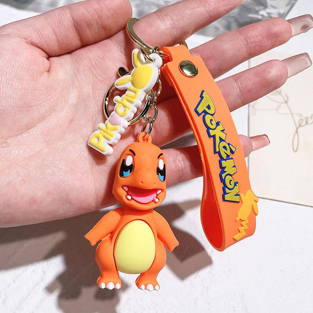Pokemon Pikachu Schlüsselanhänger Anime Actionfigur Niedlicher Charmander Psyduck Puppe Schlüsselring Auto Tasche Mode Schmuck Geschenk Kinderspielzeug Kawaii