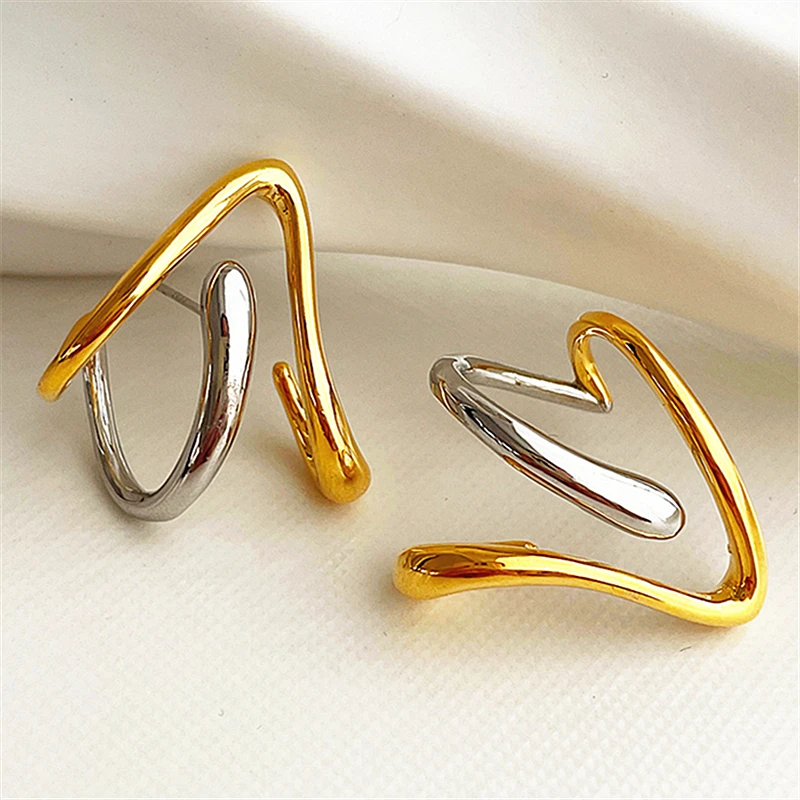 Exaggerated irregular style studs three-dimensional design sense abstract earrings attend cocktail party earrings