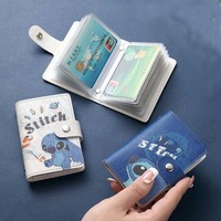 Anti-Theft ID Credit Card Holder Cute Stitch Women's 20 Bits Cards PU Leather Pocket Case Purse Wallet For Women Men