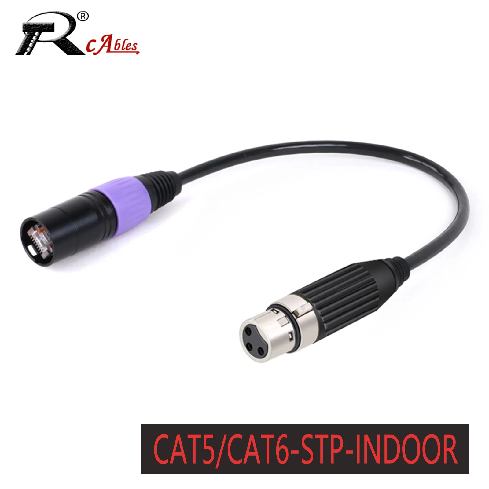 1PC RJ45 Male EtherCON to XLR 3-Pin Female Cable,Zinc Alloy Connector,CAT5E CAT6 STP Cable for DMX-CON Controller Series 0.3M-20