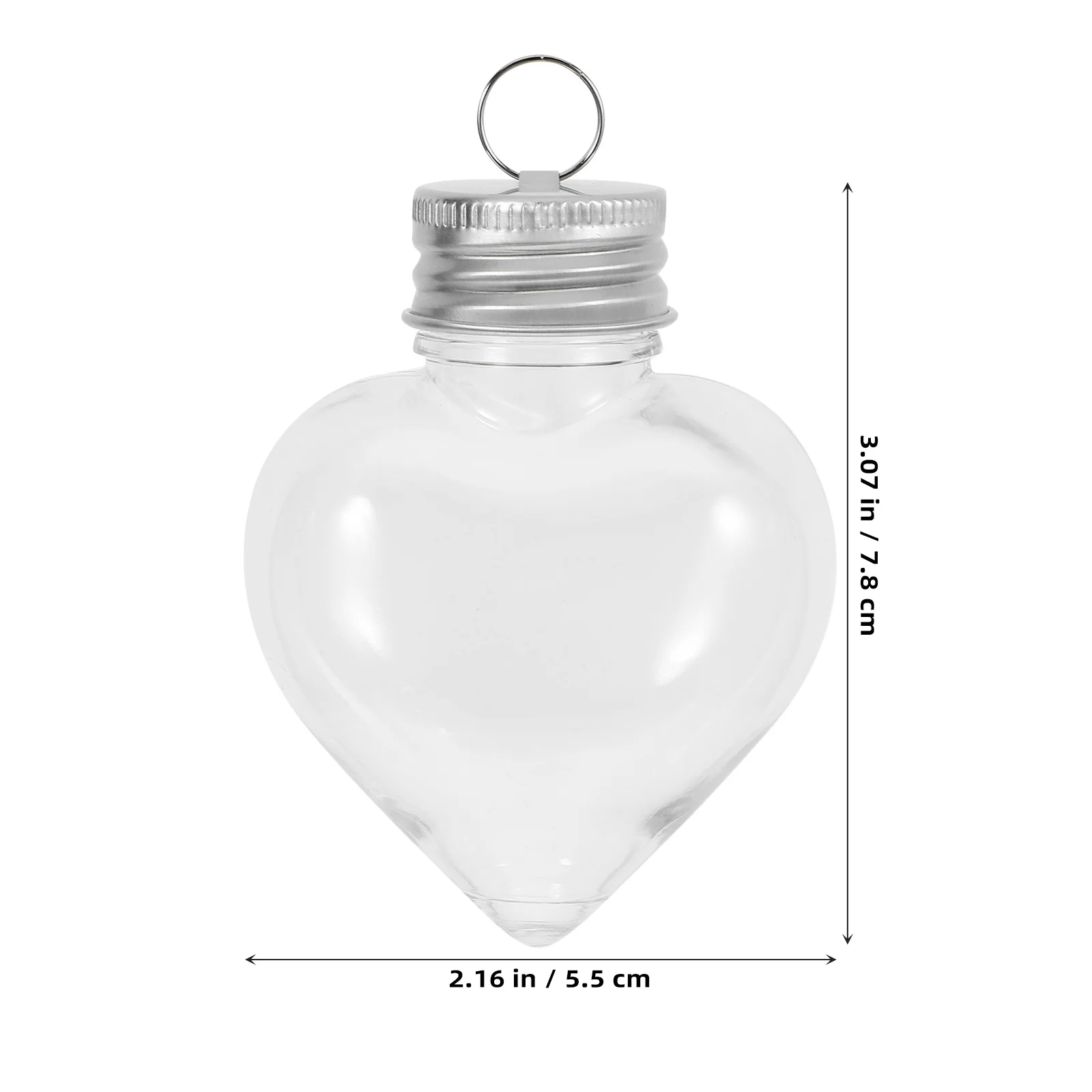

10pcs Fillable Heart Shaped Christmas Tree Hanging Candy Bottle Party Favor Xmas Ornament Clear Reusable Plastic Bottle For