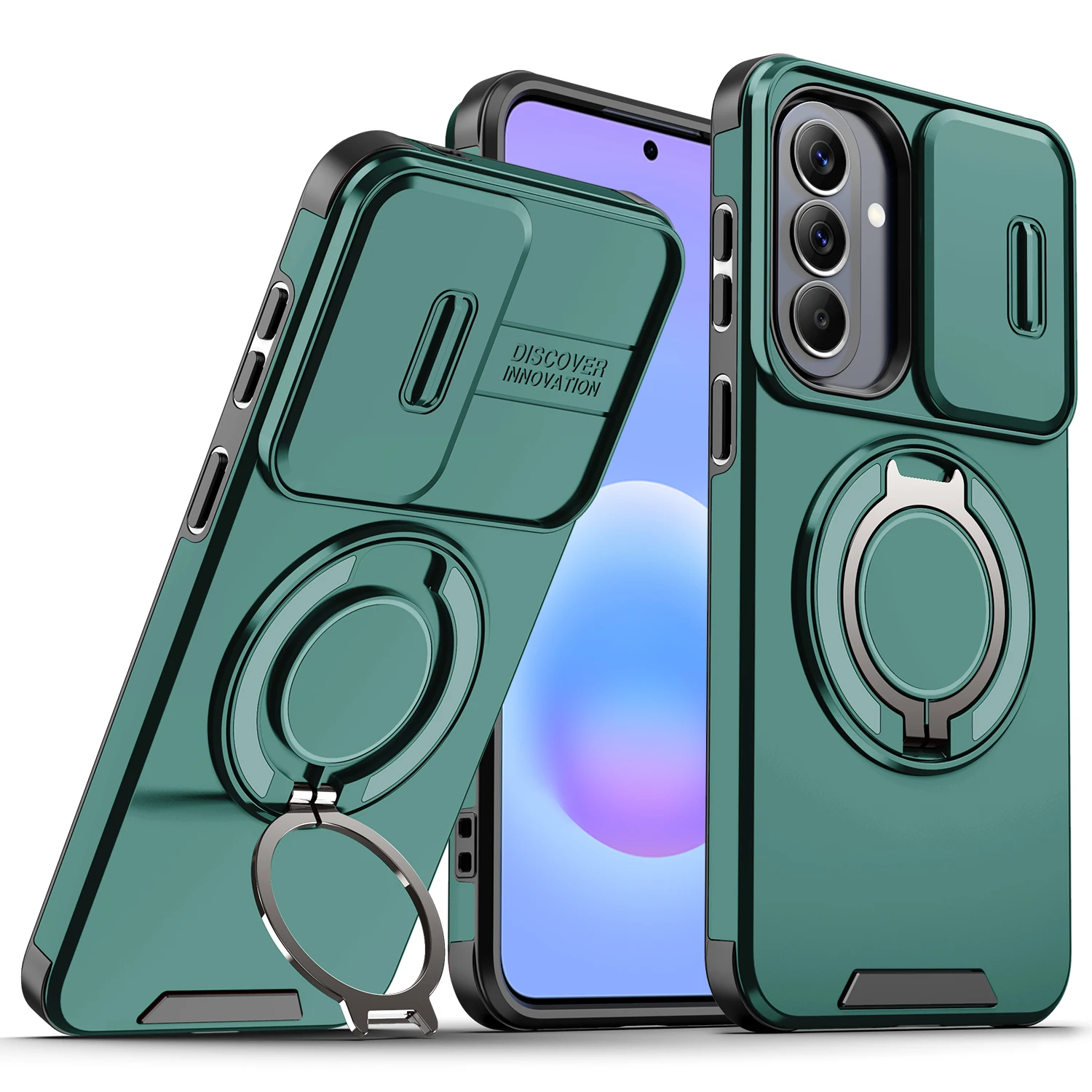 Case For Samsung Galaxy M53 A13 A14 A15 A16 A17 A18 A05S A06 A07 A25 A27 A56 Slide Camera Protect Magnetic holder Armor Cover