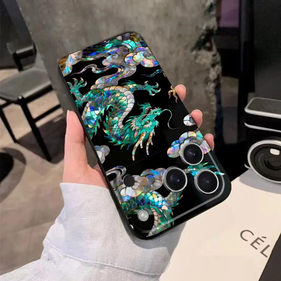 Tiger Green Dragon Printed Funda Phone Cover Phone Case for Apple iPhone 17 Pro Max 11 XR XS MAX 12 15 Pro 7 8 16 13 14 17e Air view 6