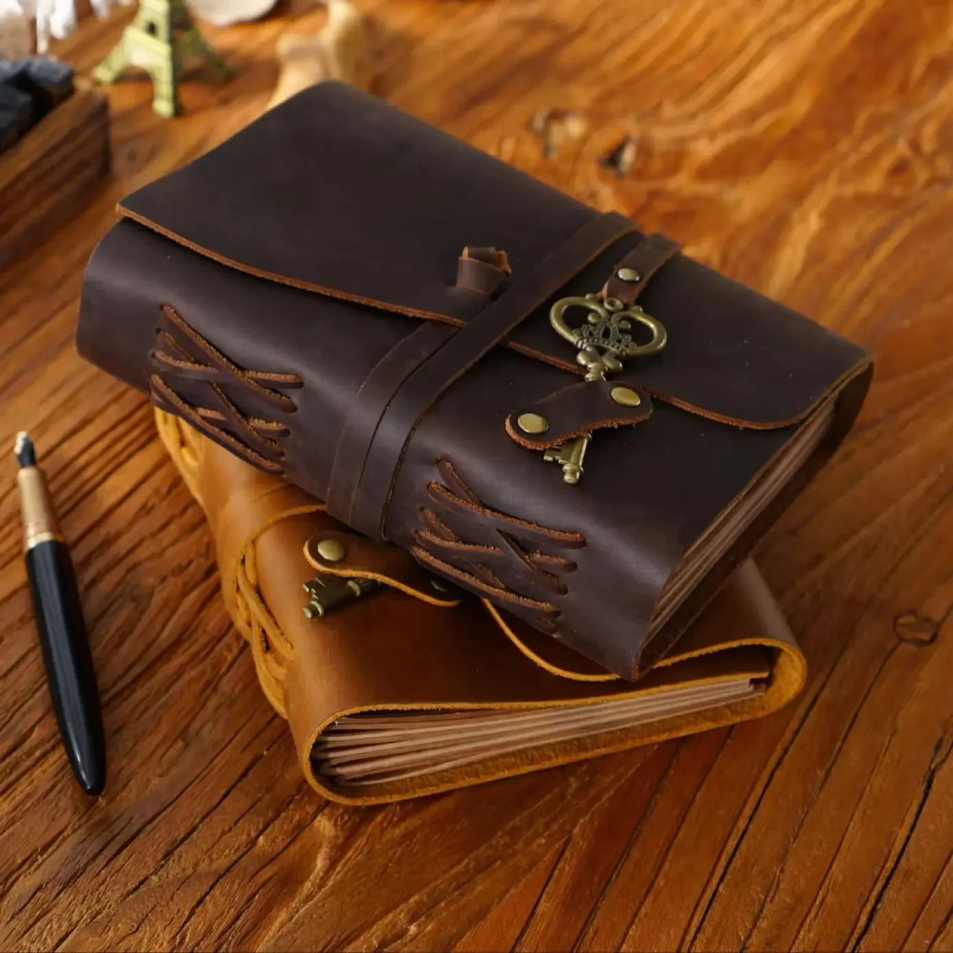 Crazy Horse Leather Journal Leather Notebook Travel Diary Bookmarks Gift Leather Diary A5 Journal Journals Notebooks A6 Notebook