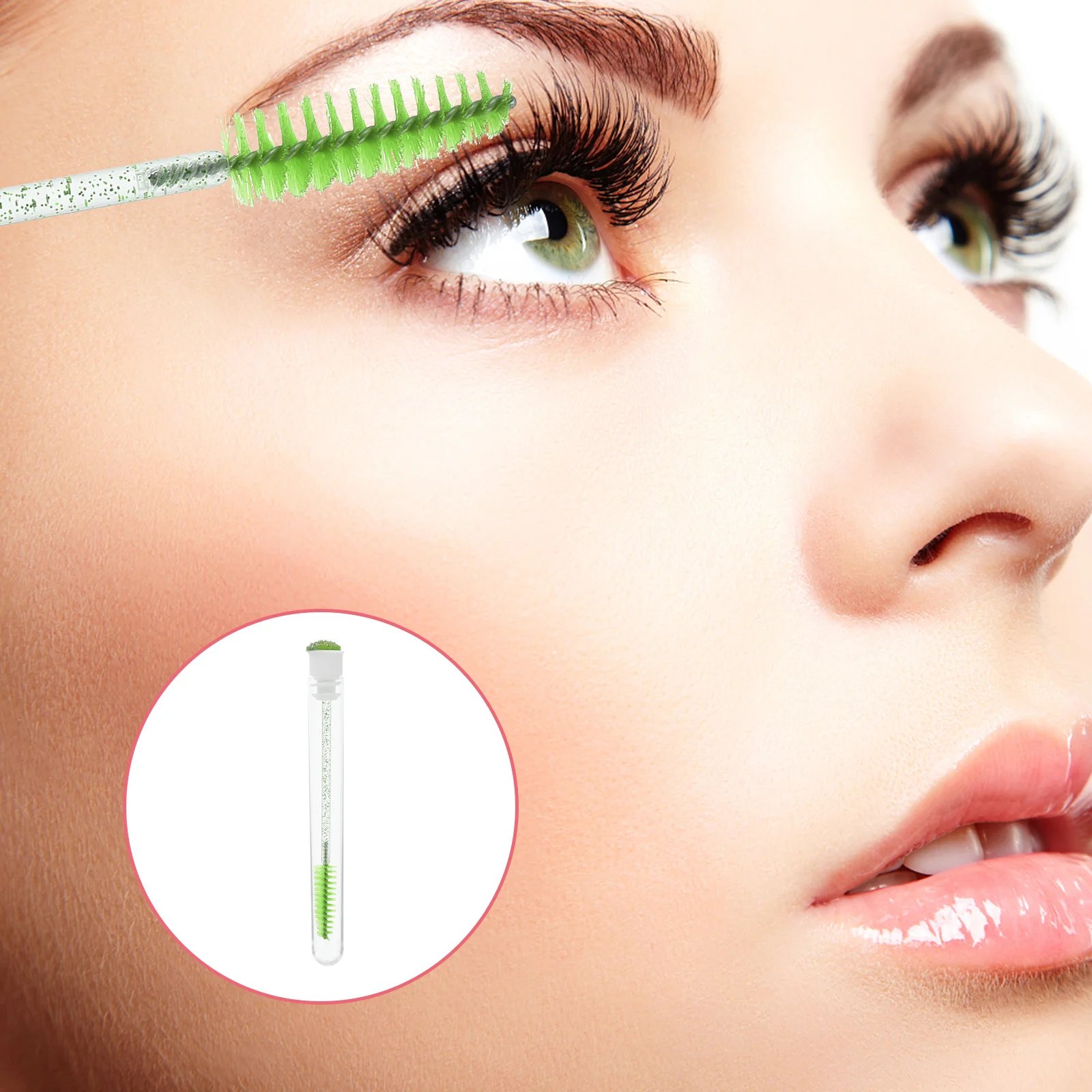 Peine para pestañas, varita para rímel de alta calidad, mango de fácil sujeción, acabado Natural para estilismo de cejas y pestañas, apto para viajes, 10 Uds.