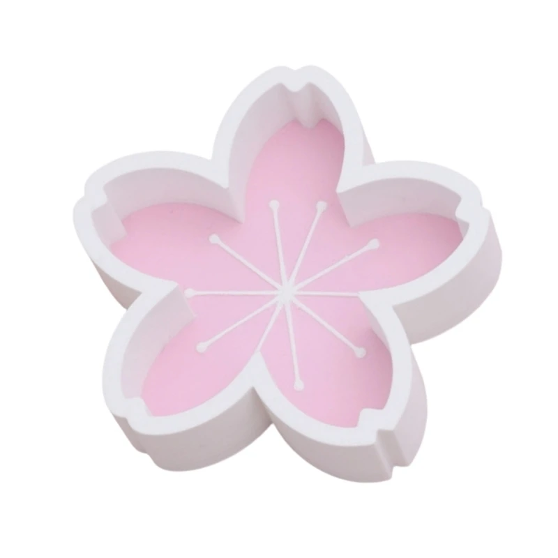 K43B Keycap Storage Box Flower Shape Desktop Organiser with Five Slots for Mechanical Keyboard Collectors, Keycaps and Small