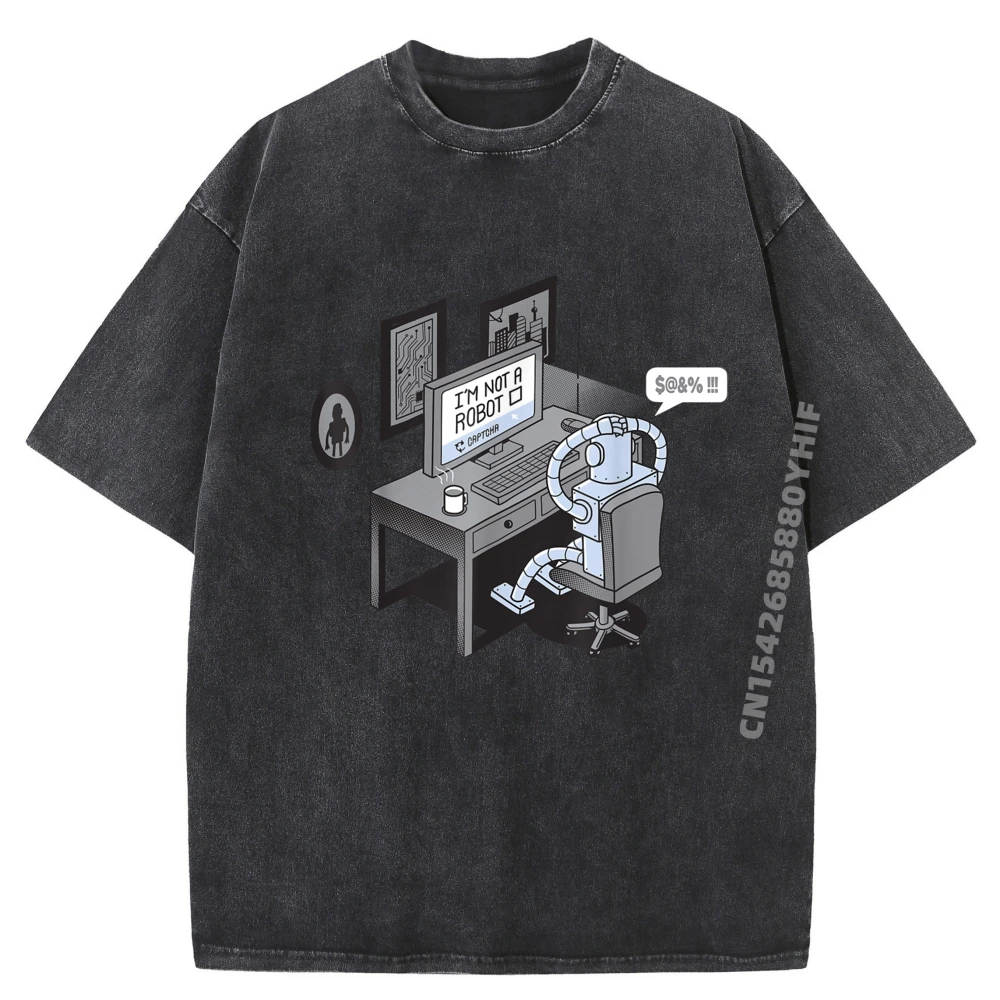 

Мужская футболка с рисунком I M Not A Robot Computer Pun Мужская одежда больших размеров Футболки с принтом Негабаритная стираная одежда