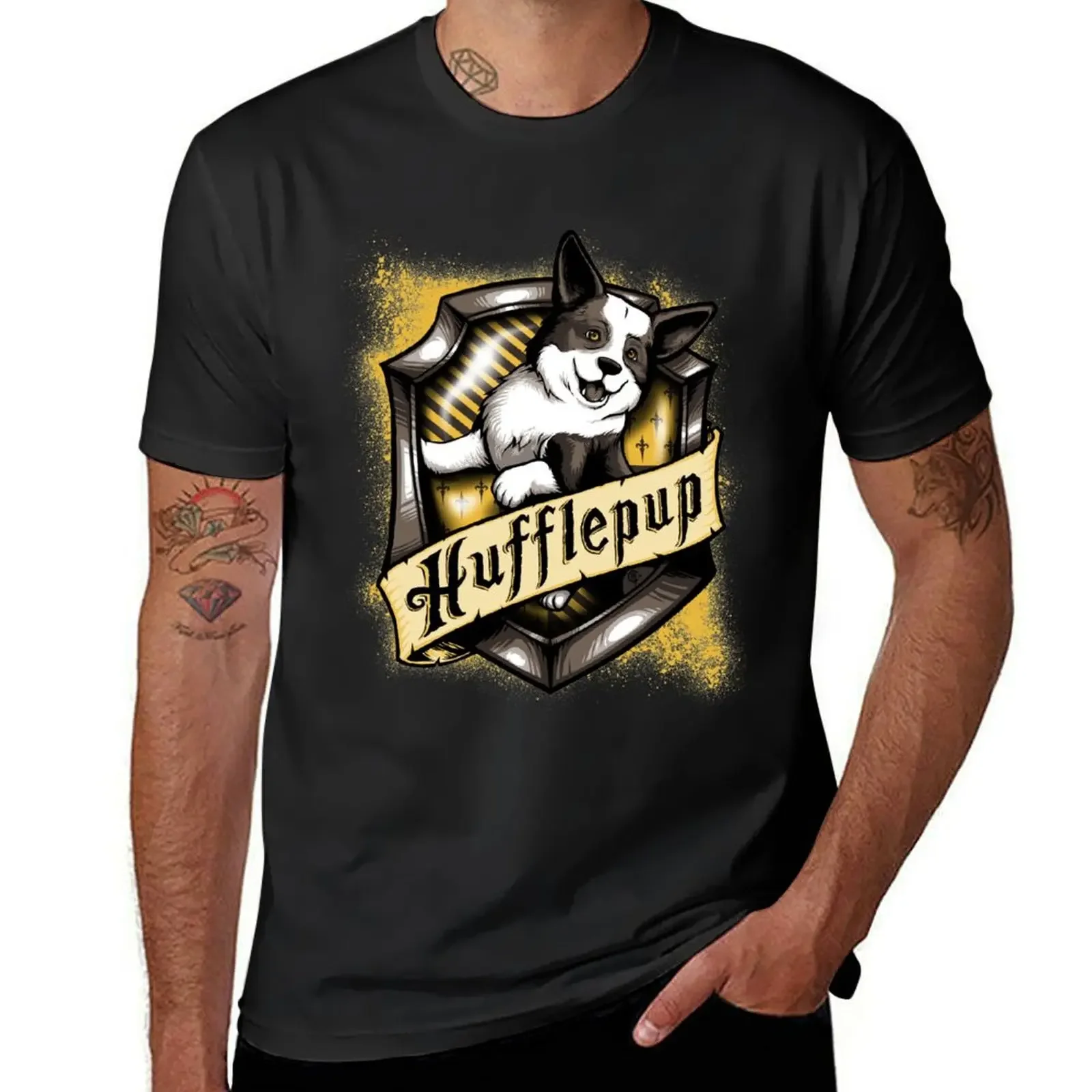 Hairy Pupper Doghouses - Hufflepup T-Shirt blacks shirts graphic tees customs design your own T-shirt men