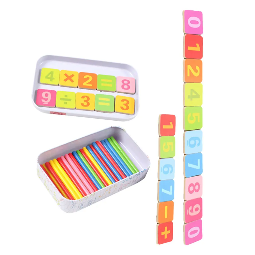 1 Zestaw Edukacyjnych Patyczków do Liczenia Drewniane Patyczki Matematyczne Kolorowe Patyczki Aritmetyczne Wczesna Nauka Matematyki Gry w Liczenie Zabawki dla Dzieci