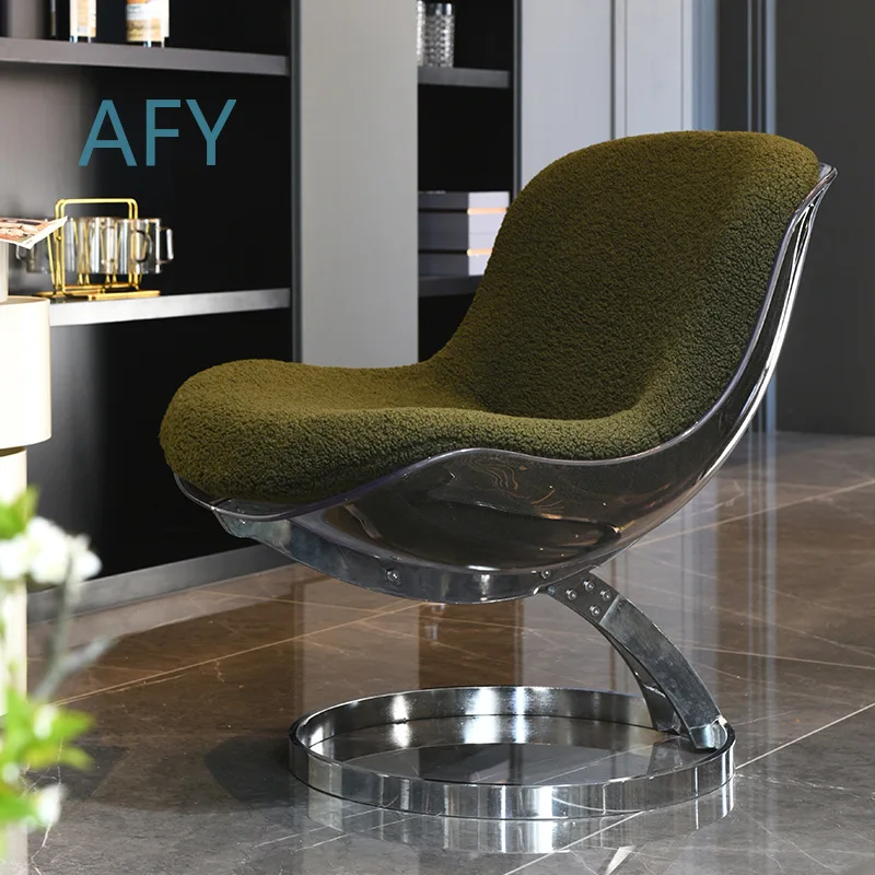 Modern Minimalist Sofa Chair for Hotel Home Office Balcony Sunbathing Nordic Palm Design Single Accent Chair for Living Room