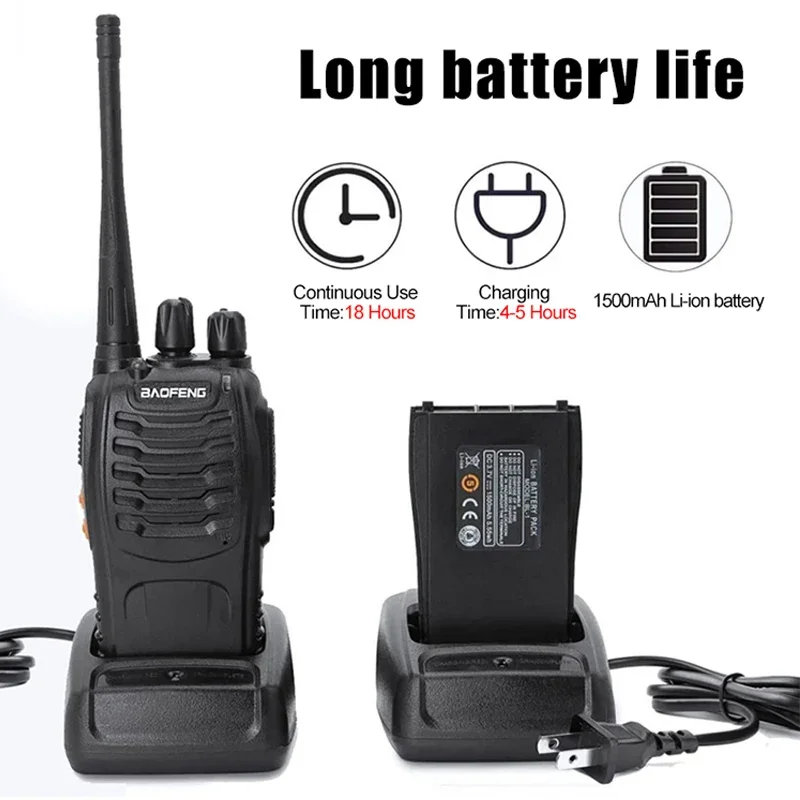 Baofeng BF-888S Walkie Talkie 5W Two-way Radio Set UHF 400-470MHZ 16 Channels Handheld Portable Ham Radio Stations Transceiver