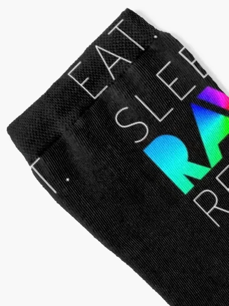 Eat Sleep Rave Repeat Socks sheer aesthetic funny sock moving stockings Socks Women's Men's