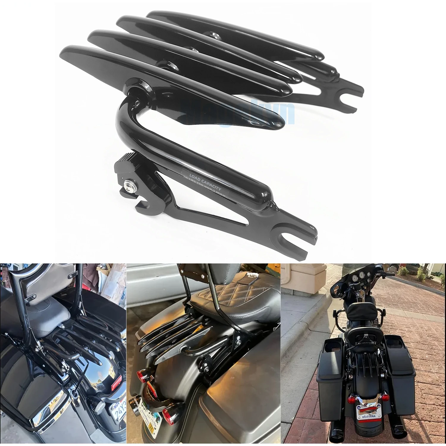

Съемный двухуровневый стелс-багажник для крепления Harley Touring Electra Glide Road King Street Glide Road Glide 2009-2023