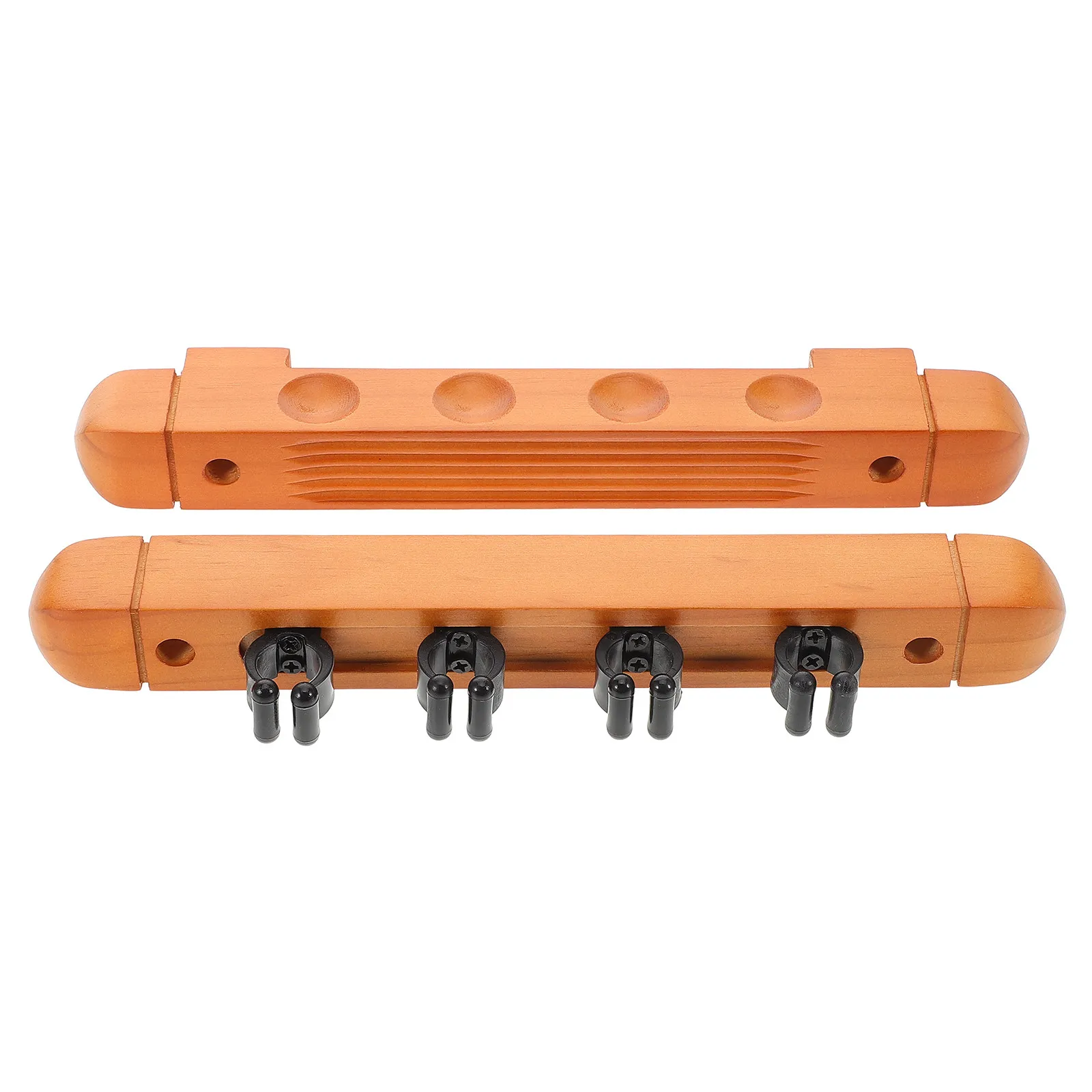 

2Pcs Solid Wood Wall Mount Pool Cue Rack Heavy Duty Billiard Rod Holder Space Efficient Display Stand for Home Office