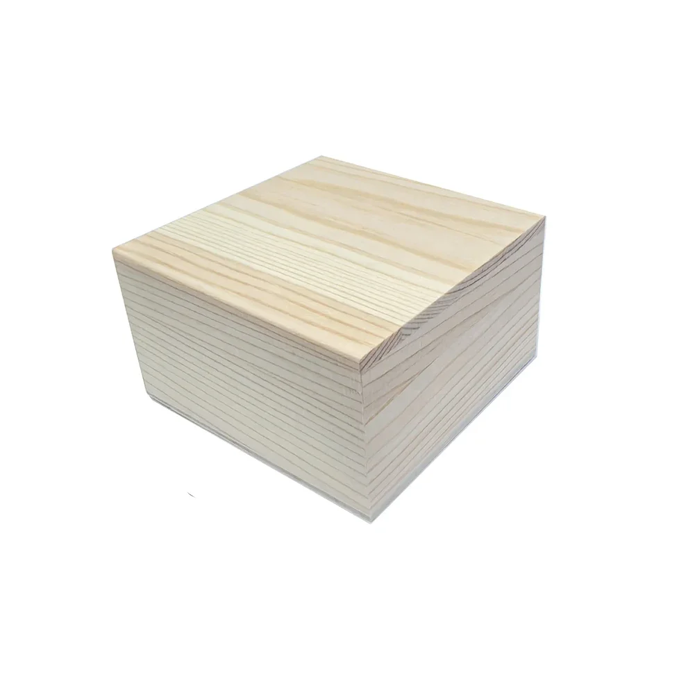 Wooden Box Pine Upper Lower Lid Storage Box Jewelry Collection Box Wood Gift Box Handmade Craft Home Case Box