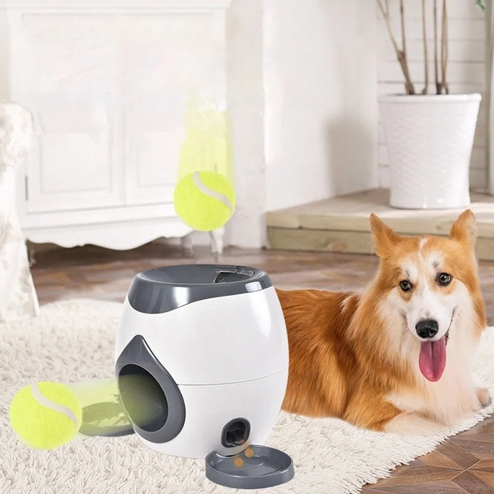 Automatischer Hundeballwerfer, Hundespielzeug mit Belohnungsfunktion, Tennisballmaschine für Hunde, Tennisballspender für Hunde