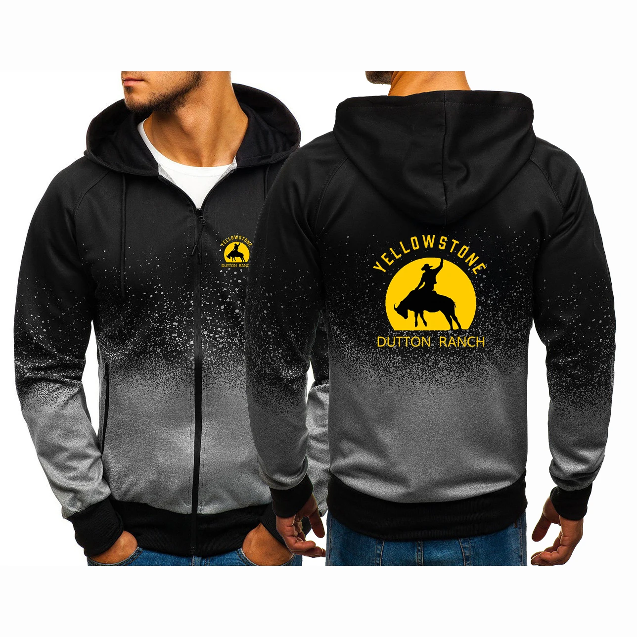 

Movie Yellowstone Dutton Ranch Men's New Jacket Print Casual Harajuku Gradient Coat Sweatshirts Zipper Hoodies Tops Clothing