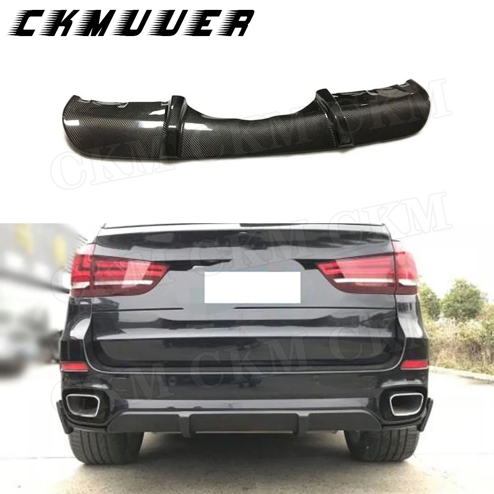 

Неокрашенный черный задний бампер из углеродного волокна/FRP, диффузор, сплиттер, спойлер в стиле M для BMW X5 F15 M Sport 2014-2018, Стайлинг автомобиля