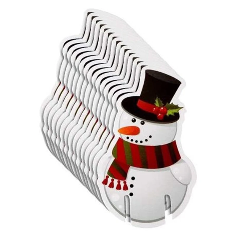 10pcs แก้วไวน์คริสต์มาสตกแต่งถ้วยการ์ด Xmas Goblet เครื่องหมายตกแต่งตารางสำหรับ Home PARTY เครื่องประดับปีใหม่ของขวัญ