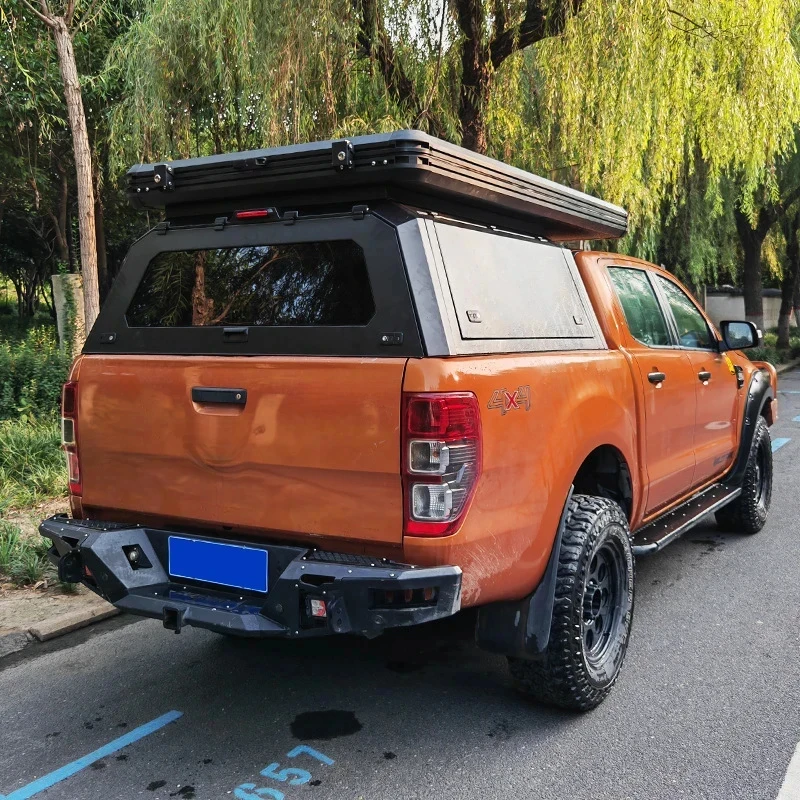 High Quality Fits  Ranger Pickup Truck Bed High Cover Aluminum Alloy Hydraulic Tent Waterproof Tail Camping Canopy view 3