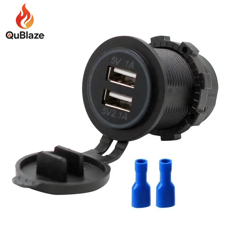 Waterproof 12V-24V Dual USB 5V 3.1A Charger With Panel Power Adapter Socket Outlet For Car Marine Motorcycle