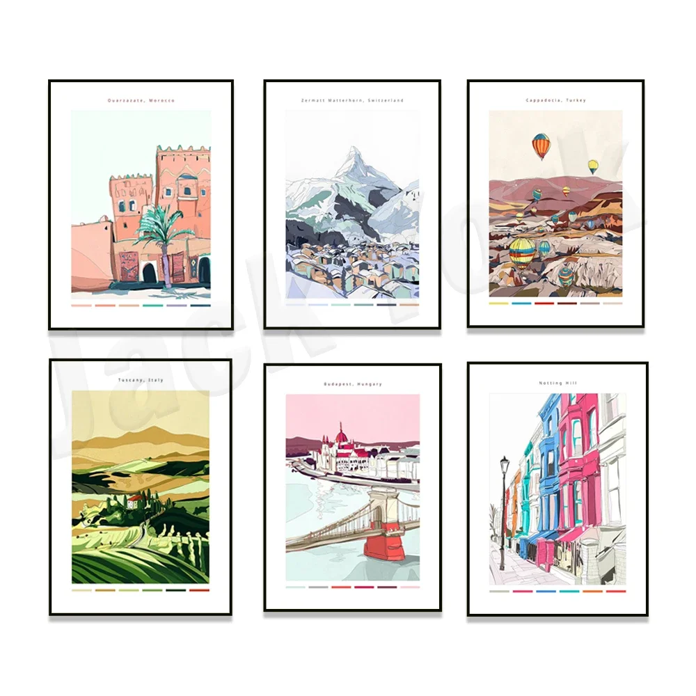 Notting Hill, Turkey, Hungary, France, Italy, Netherlands, Denmark, Spain, Portugal, Switzerland, Morocco, Greece travel poster