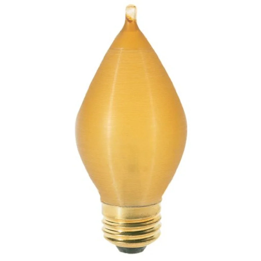 

S2716 120V Medium Base 40-Watt C11 Light Bulb, Amber Spun