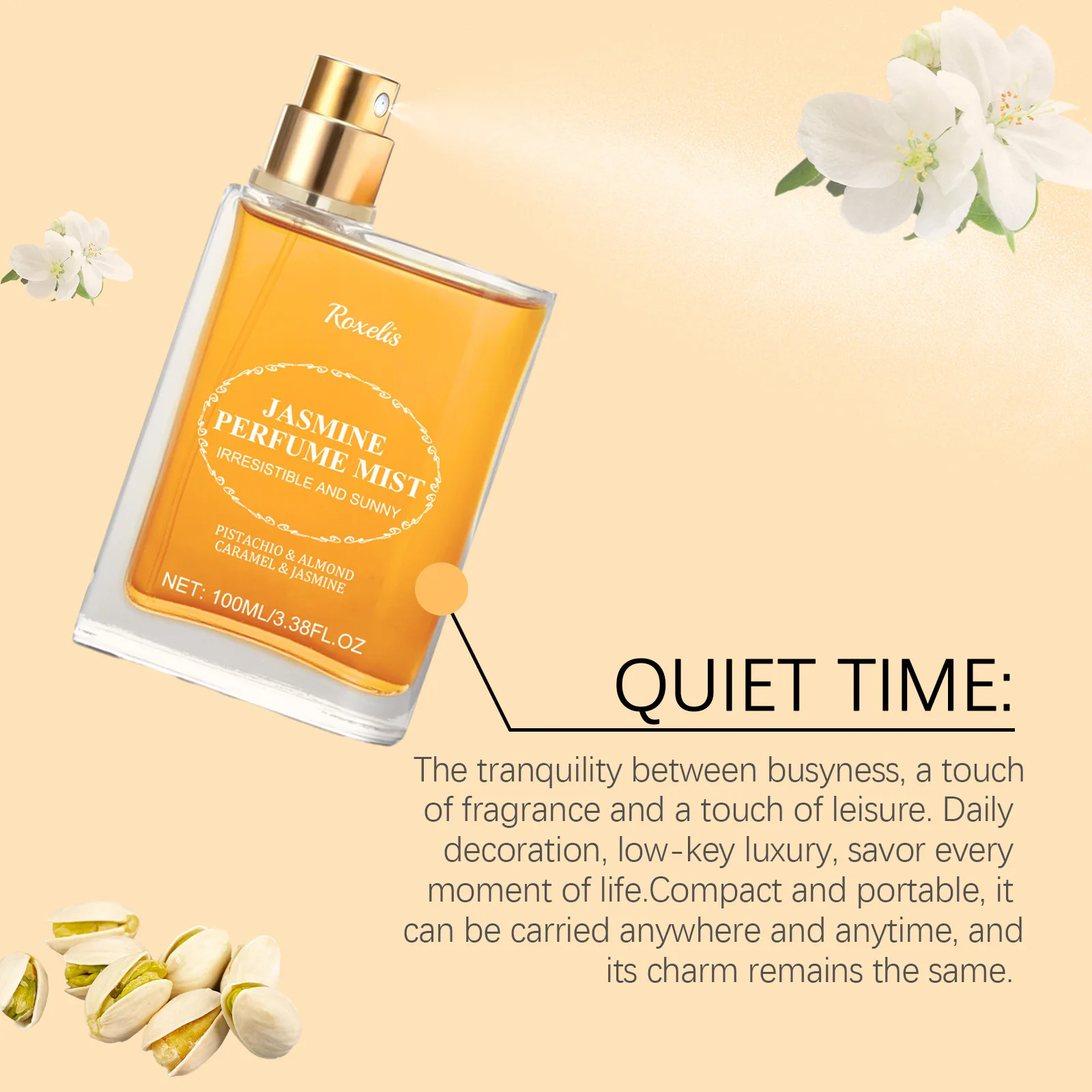 Jasmine Light Fragrância Perfume para Mulheres, Atrair Feromone, Perfume de Longa Duração, Namoro Fresco, Perfumes Corporais, Melhorar o Charme, Alta Qualidade