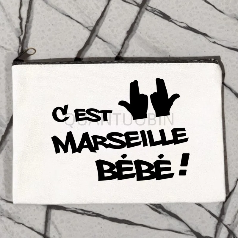 JuL C'est Pas Des Lol Graphics Print Canvas Bag New Lipstick Perfume Cosmetic Bag Organizer Office Supplies Sundry Zipper