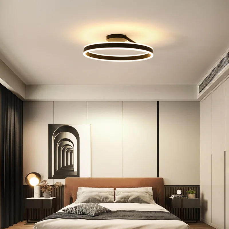 Living Room LED Ceiling Lamp Chandelier Modern Minimalist Restaurant Bedroom Kitchen Light Indoor Home Circular Lighting Decor