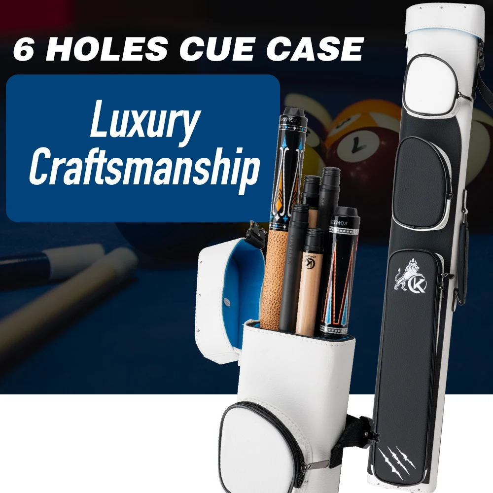 

KONLLEN Hard Pool Cue Case Professional Billiards Cue Case 2Butts & 4Shafts Durable Hard Shell Cue Bag with Adjustable Shoulder