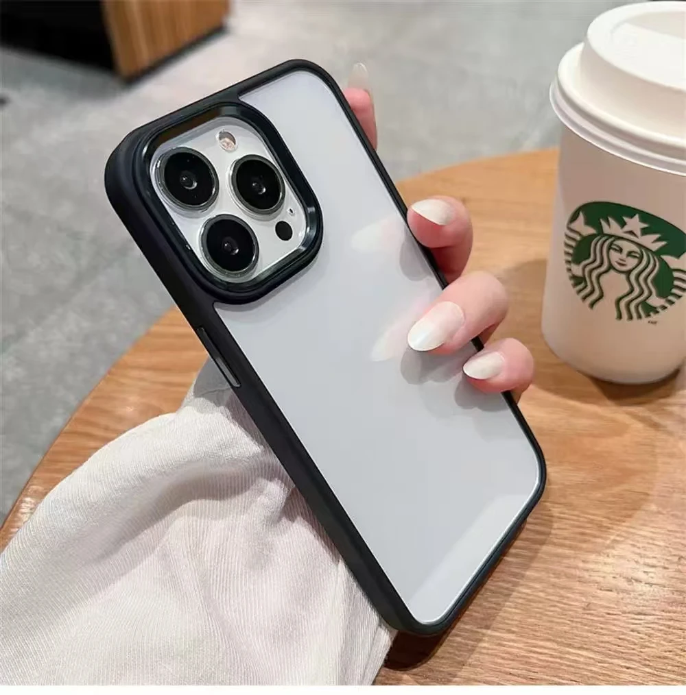 حافظة هاتف ماكروبورس لهاتف آيفون 17 AIR 16 PLUS 15 14 13 12 11 7 8 XR PRO XS MAX غطاء صلب بسيط مضاد للسقوط والغبار