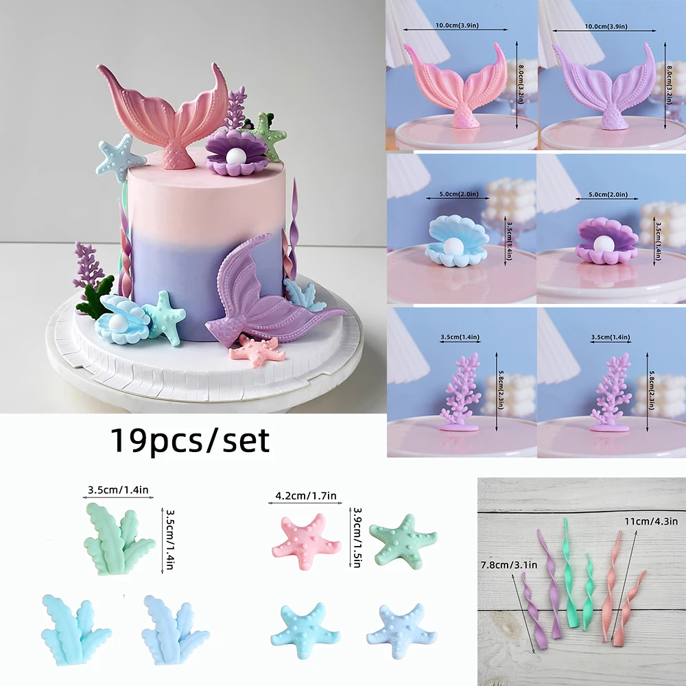 Under The Sea Kuchen-Topper-Set, orangefarbener Oktopus, Delfin, Krabbe, Agouti für Jungen und Mädchen, Geburtstag, Babyparty, Marine-Thema, Party-Dekoration – Detail 35