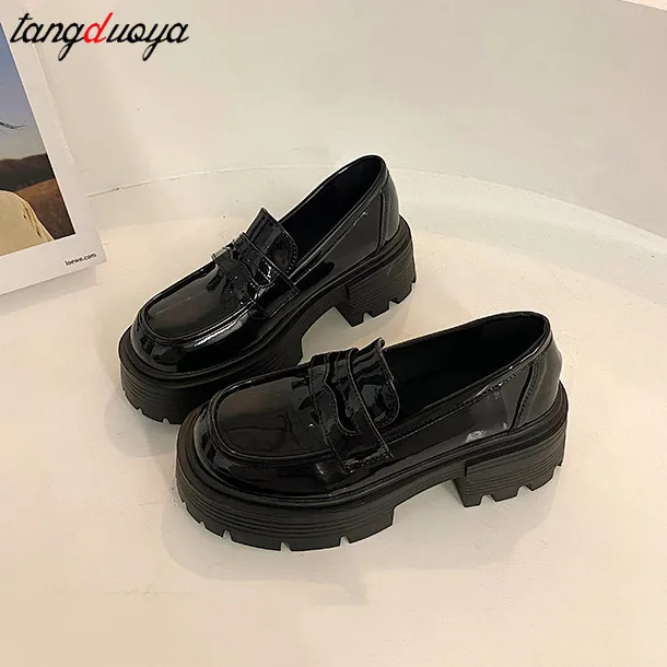 loafers Women Platform Shoes Hidden Height Heels Women\'s Casual Loafers for spring And Winter Heels Dress Shoes mary janes 2024