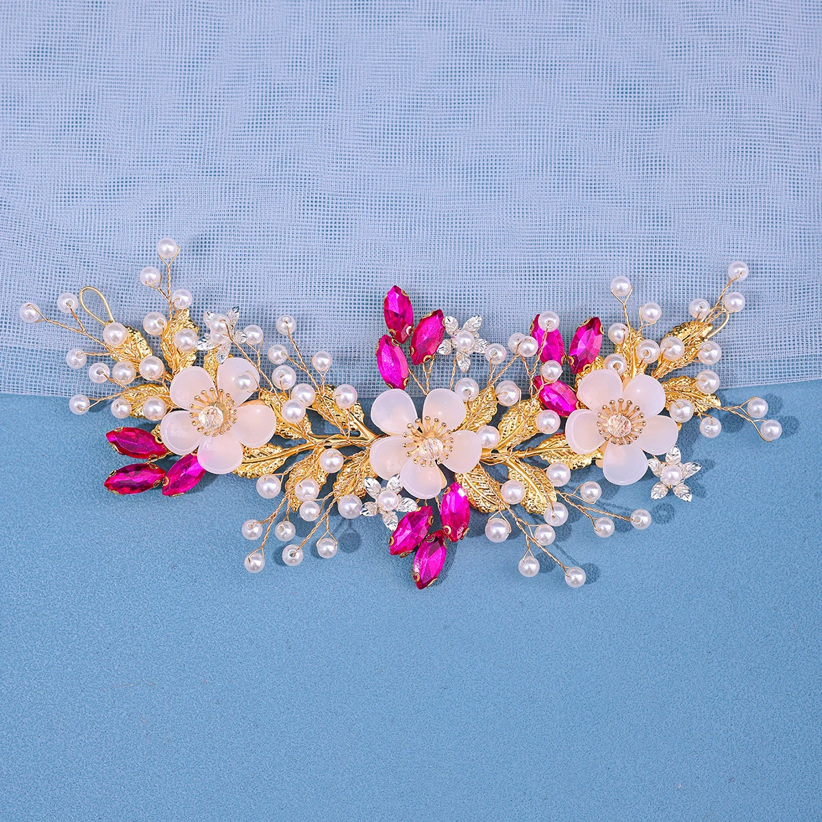 Роскошный свадебный зажим для волос ручной работы из смолы с цветочным искусственным кристаллом женские аксессуары для свадьбы выпускного вечера