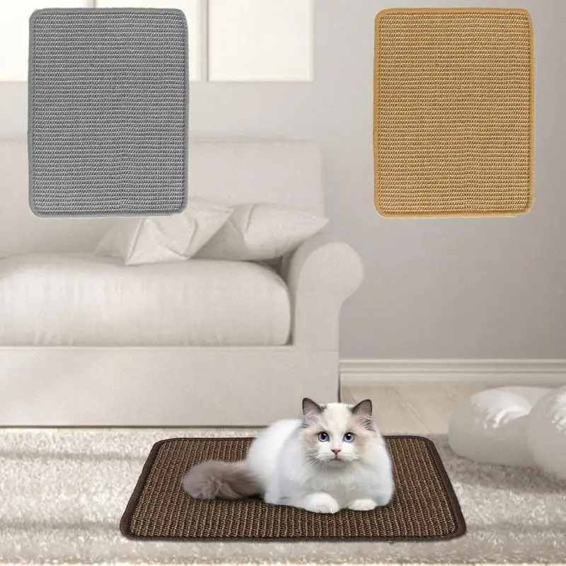 Cat Scratch Mat Natural Sisal Cat Corner Scratcher Scratching Posts For Indoor Cats Protector Furniture Sofa Corner Couch Carpet