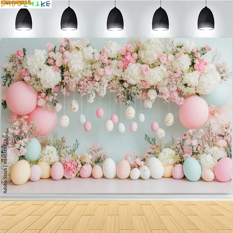 

Mermaid Children Baby Birthday Digital Photography Backdrops Prop Vibrant Balloons Rainbow Clouds Photo Studio Background AO-10