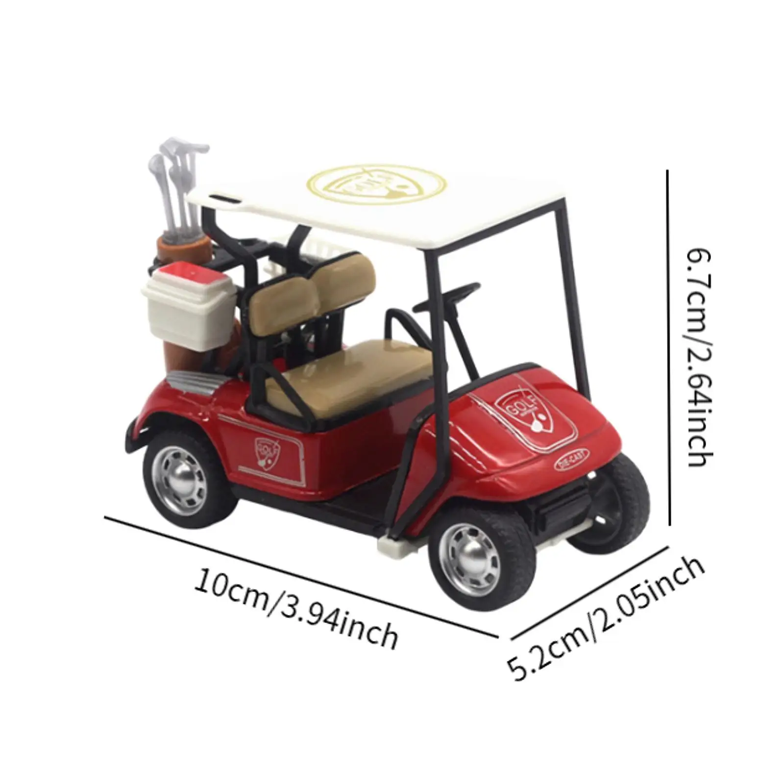 Carrello da golf da tavolo Decor Lega Tirare indietro Carrello da azione Mini carrello da golf Modello giocattolo per bambini Bambini Ragazzi Ragazze Toppers torta Regali