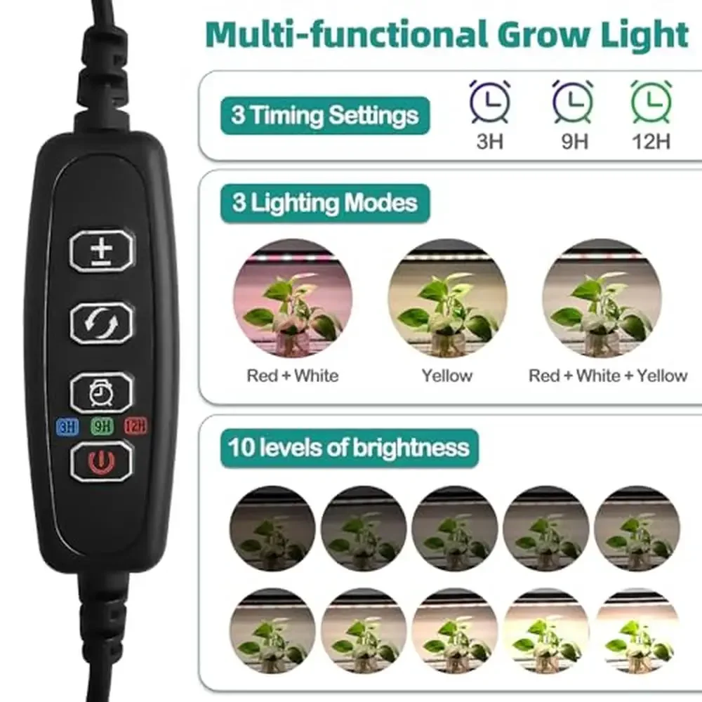 Compact 4-Tier Seedling Greenhouse Full Spectrum Grow Lights Plant Starter Kit