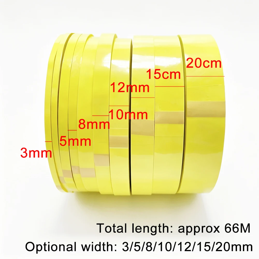 66M Mark Yellow Mylar Tape Mara Tape High Temperature Insulated Transformer Motor Capacitor Coil Wrap Adhesive Tape 3mm-20mm