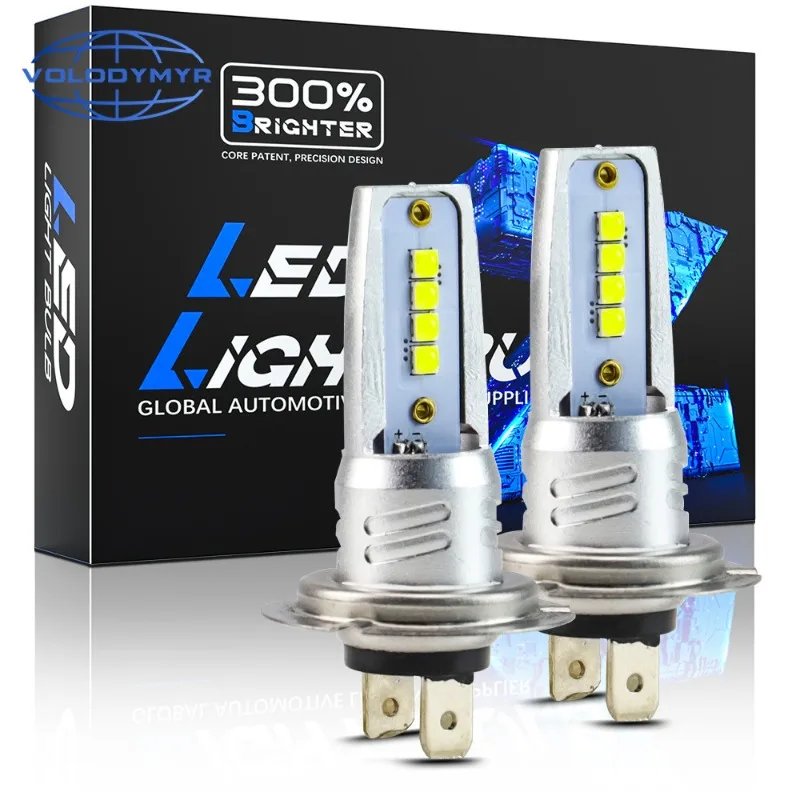 

2pcs H4 H7 LED Car Fog Light Car Front Fog Light Halogen Lamp 6500k 24w Daytime Running Light High and Low Beam Bulb