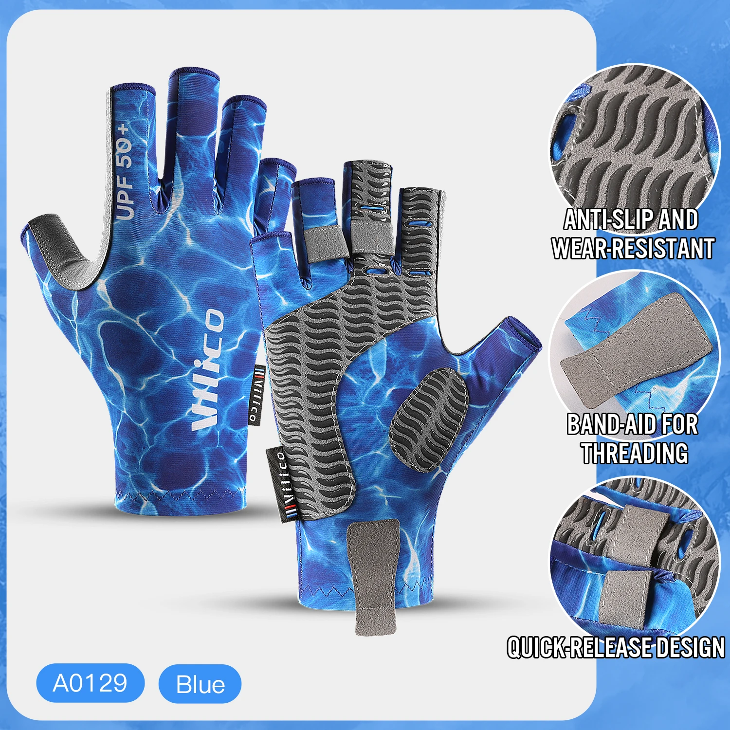 Outdoor-Radsport-Angelhandschuhe, halbe Finger, antihaftbeschichtet, zum Angeln von Ködern, verschleißfeste und rutschfeste Gymnastikhandschuhe