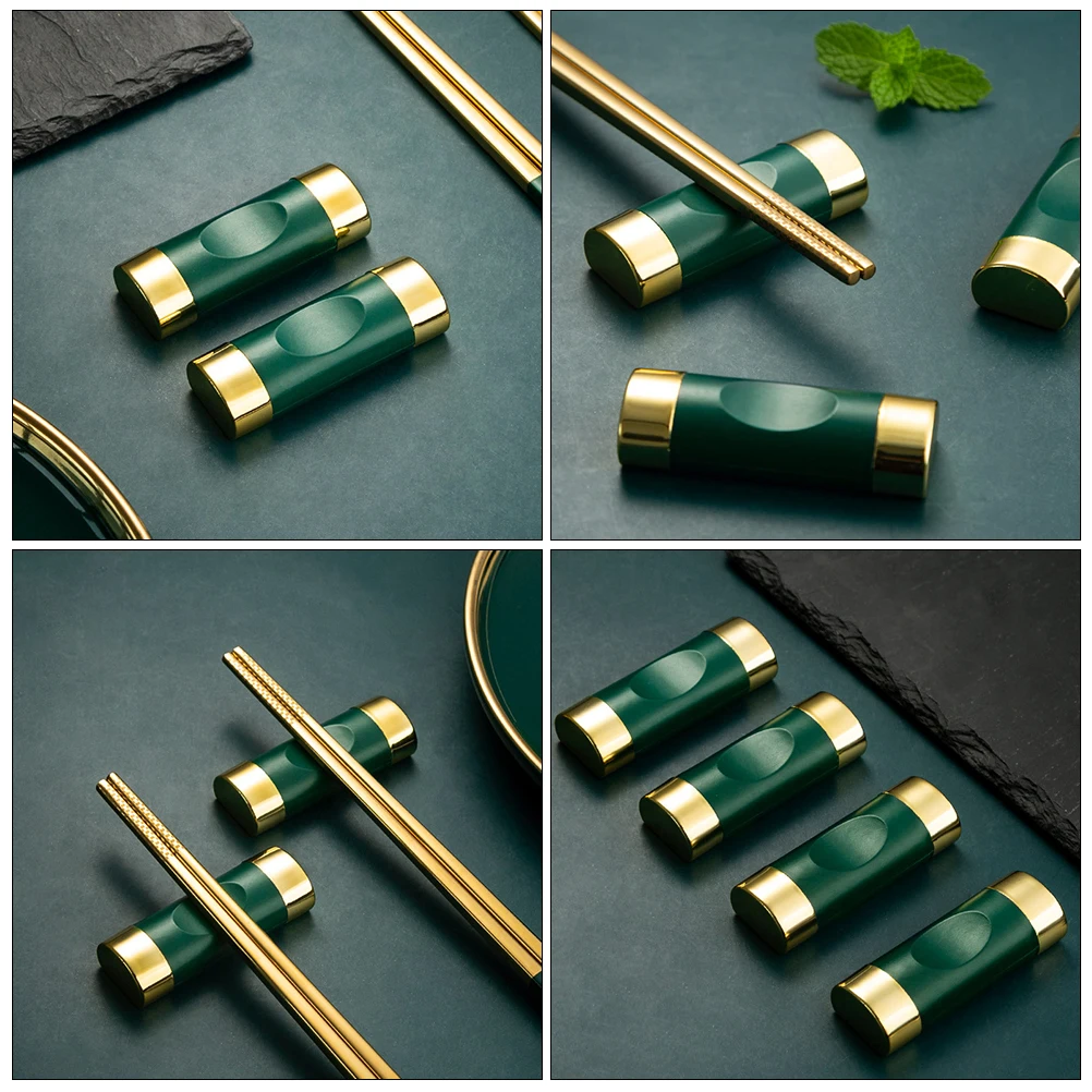 

4Pcs Stainless Steel Chopsticks Rest Practical Kitchen Chopstick Holder for Home Dining Tableware Chopstick Rack