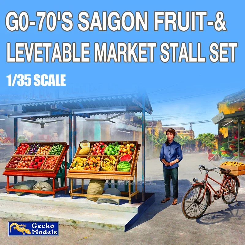 Gecko model plastic scale assembly model kit 35GM0122 60 '-70's Saigon Fruit & Vegetable Market Stall Set 1/35