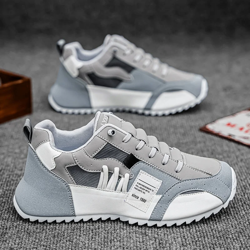 Brand leisure sneakers men's shoes green lace up loafers plus size 45 46 47 tenis sneaker adult males platform sport shoes