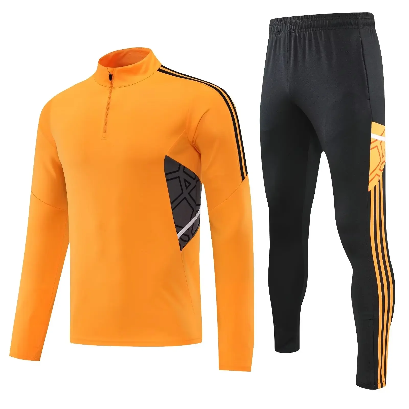 NEW Men and Kids sports set boy girl Fans Half Zipper Jacket Training wear games Jerseys football Kit Tops and trousers