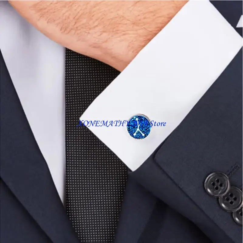 F42F Cufflinks Cuff Button Silicone Mold Tray Round Symbol Hanging Pendant Ornament Epoxy Resin Casting Mould DIY